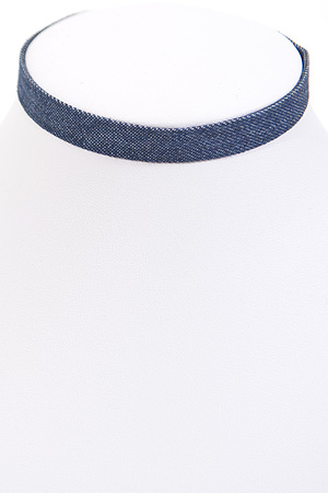 Denim Inspired Choker Necklace